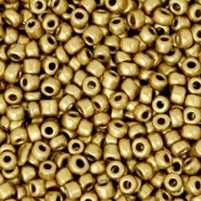 Glasperlen rocailles 8/0 (3mm) Metallic antique gold